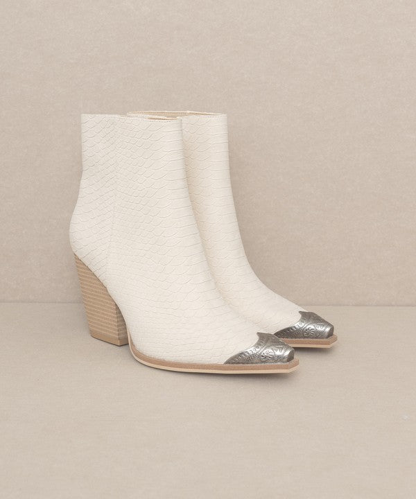 Zion - Bootie with Etched Metal Toe