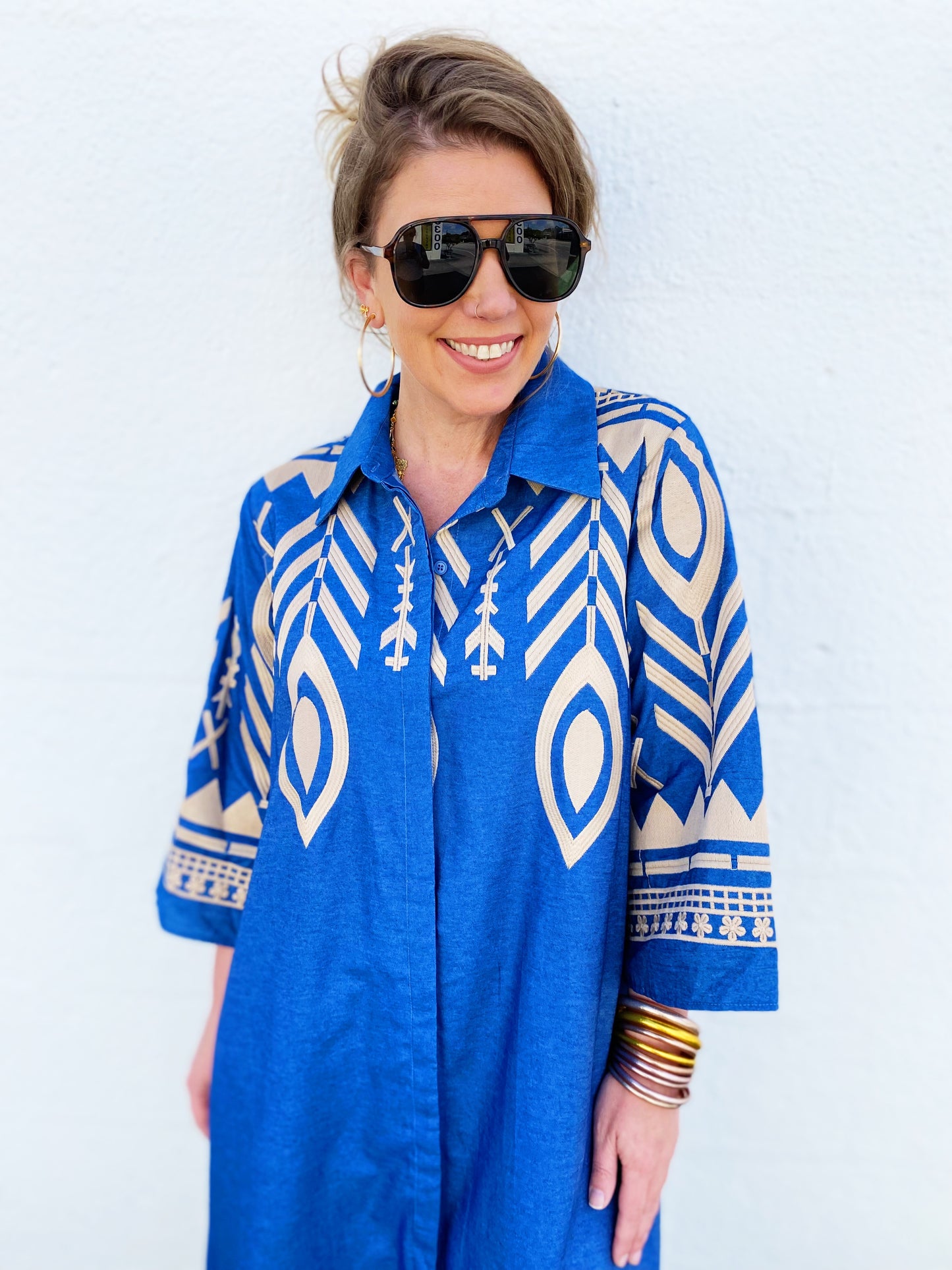 David Denim and Gold Dress