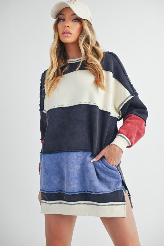 Rugby Color Block Stripe Sweatershirt