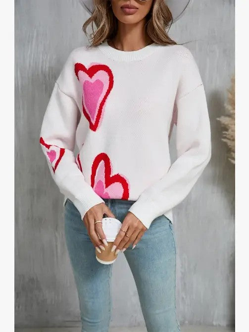 Heart knit sweater