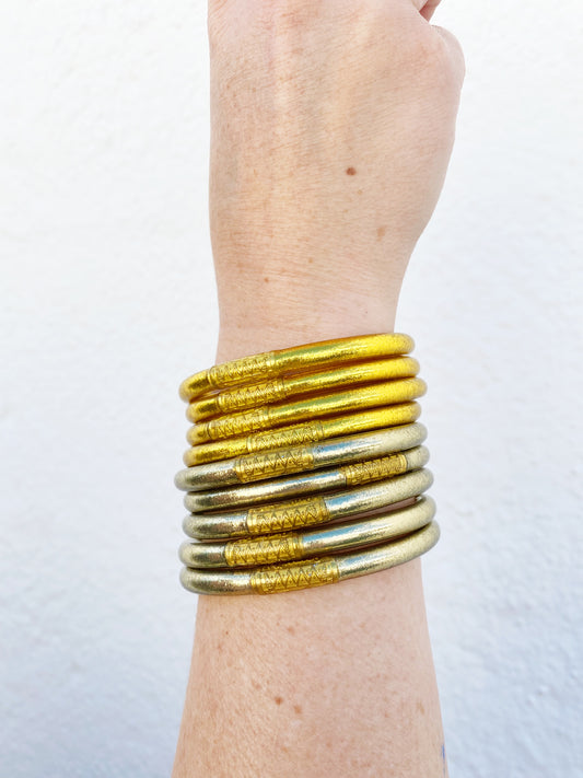 Gold All Weather Bangles® (Set of 6) - Serenity Prayer MEDIUM