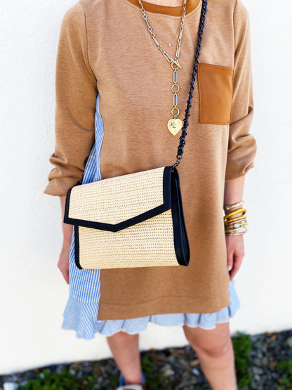 Beth Raffia Clutch
