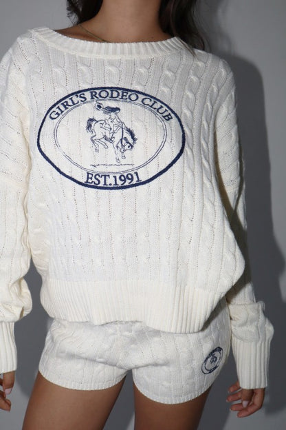 Cable Knit Rodeo Patch Sweater PREORDER