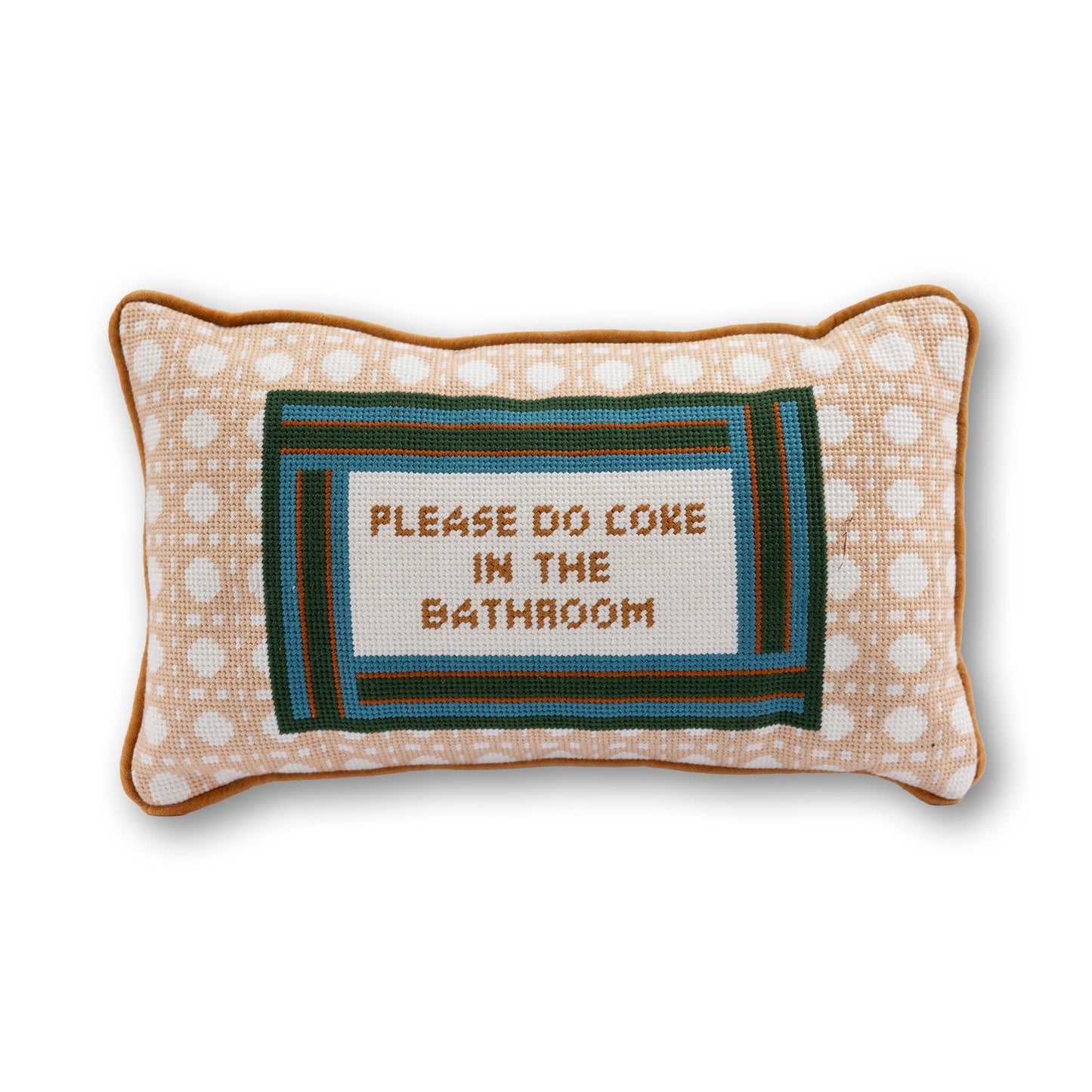 Bathroom Etiquette Needlepoint Pillow