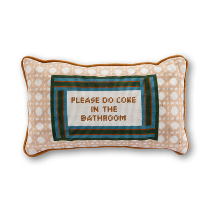 Bathroom Etiquette Needlepoint Pillow