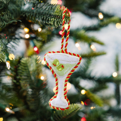 Needlepoint Icon Ornament - Dirty Martini