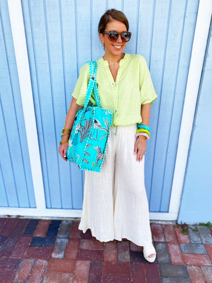 Tessa Tie Top in Pistachio