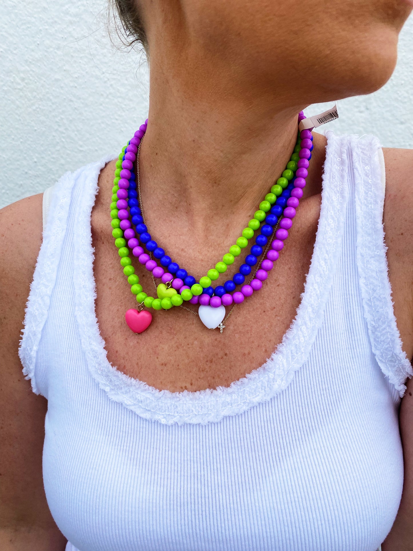 Color Block Heart Necklace