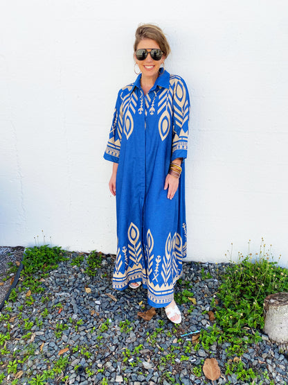 David Denim and Gold Dress