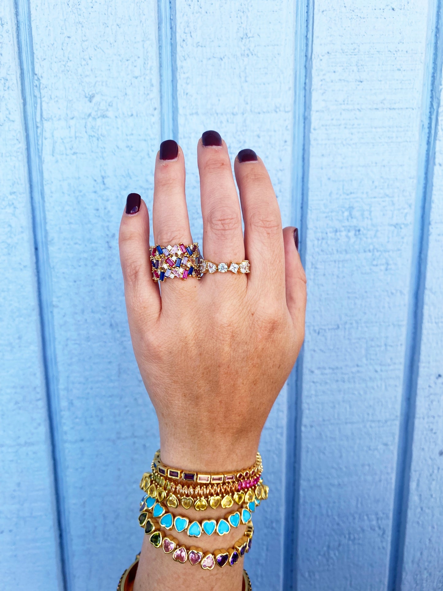 Stacie Rainbow Baguette Ring Size 7