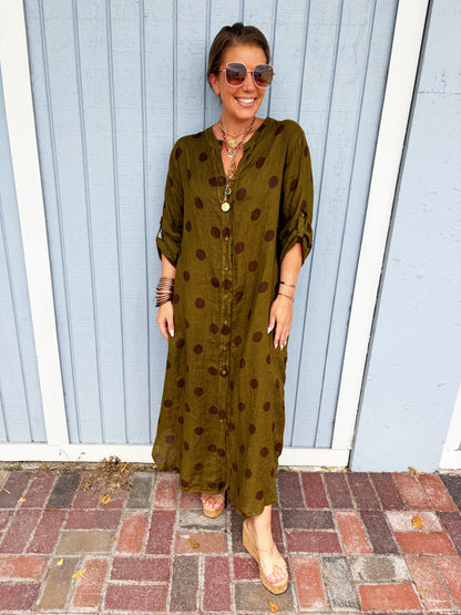 Lottie Dress in Olive