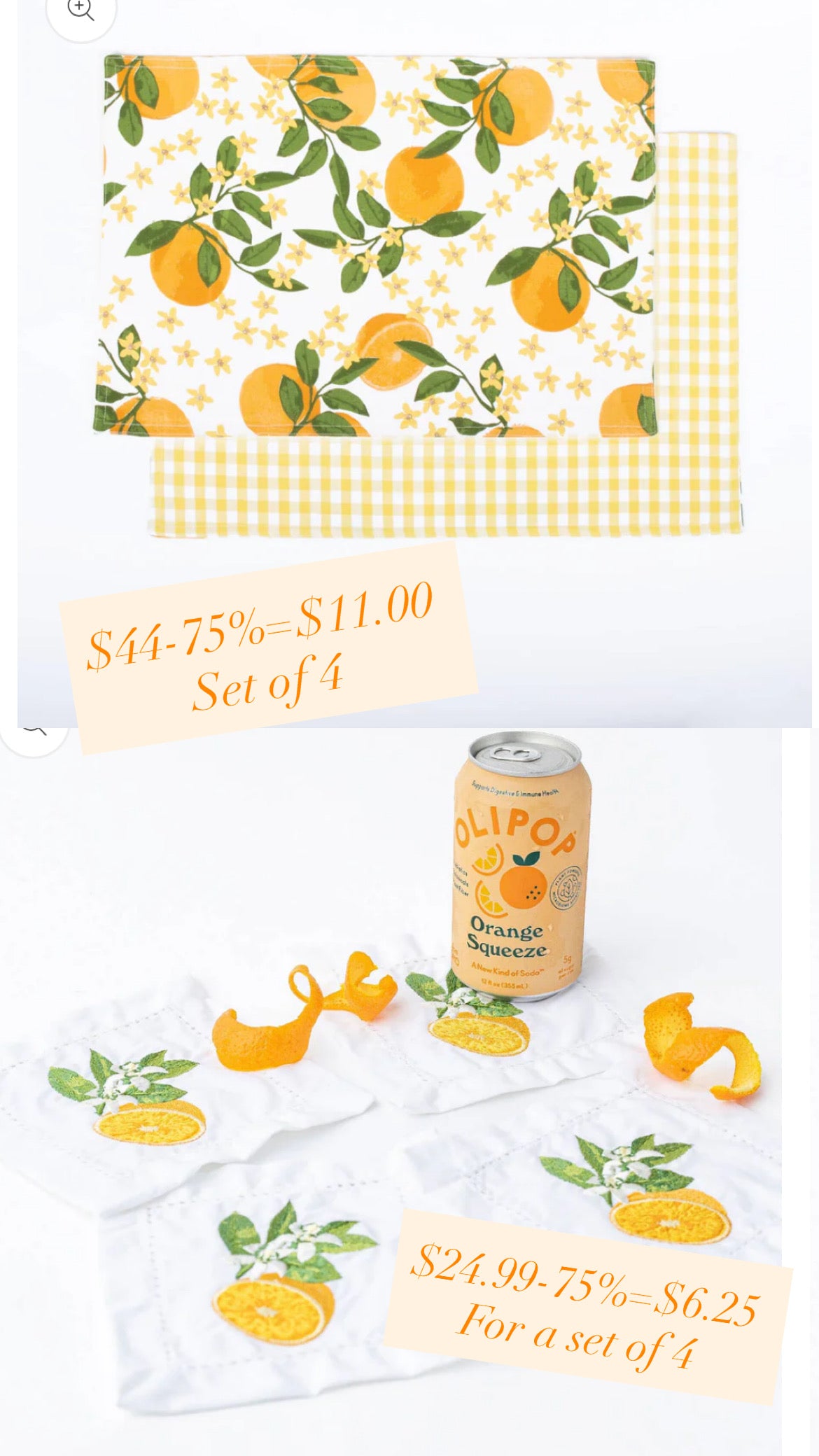 Honeybell Grove Apron, Cocktail & dinner napkins *FINAL SALE