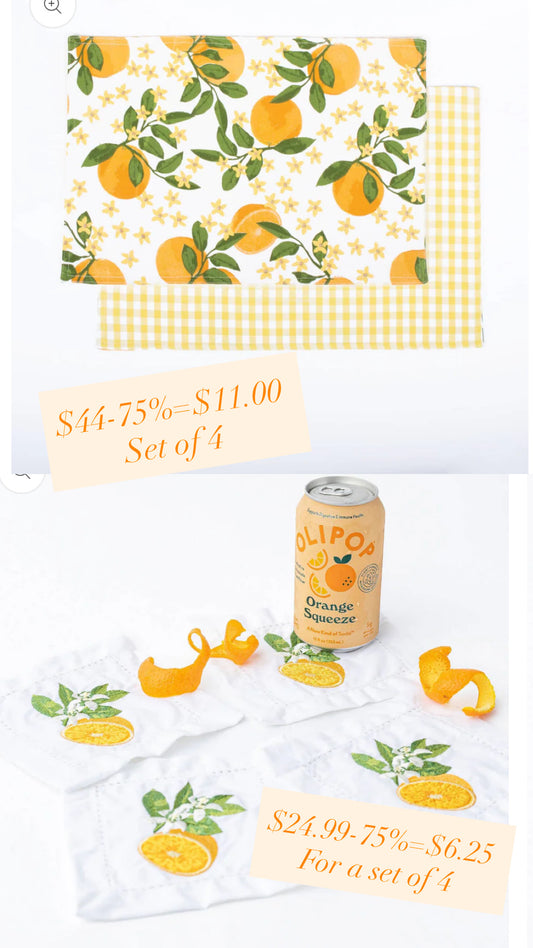 Honeybell Grove Apron, Cocktail & dinner napkins *FINAL SALE