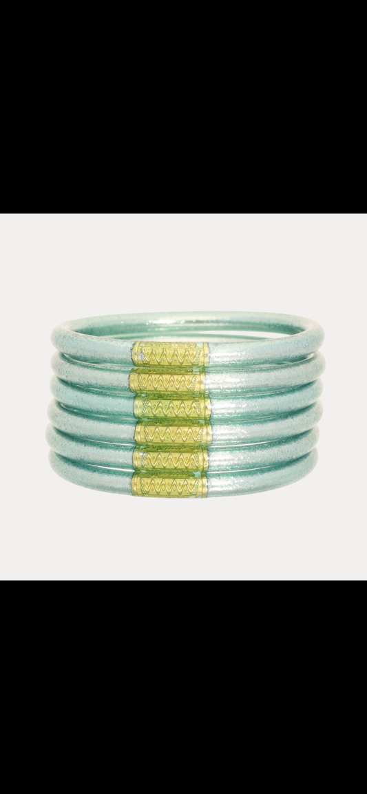 Seaglass Mint All Weather Bangles® (Set of 6) - Serenity Prayer