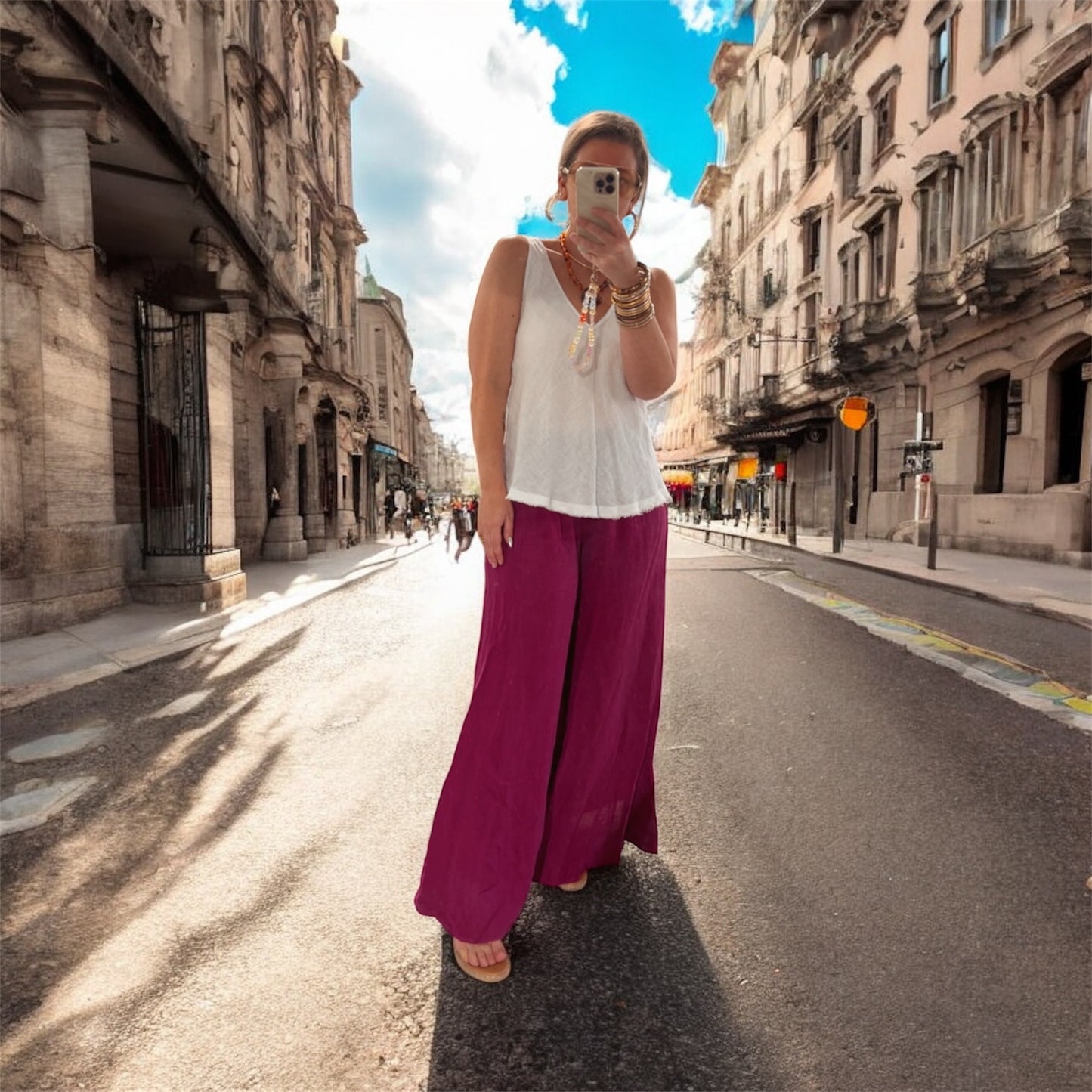 Maggie Pant in Magenta