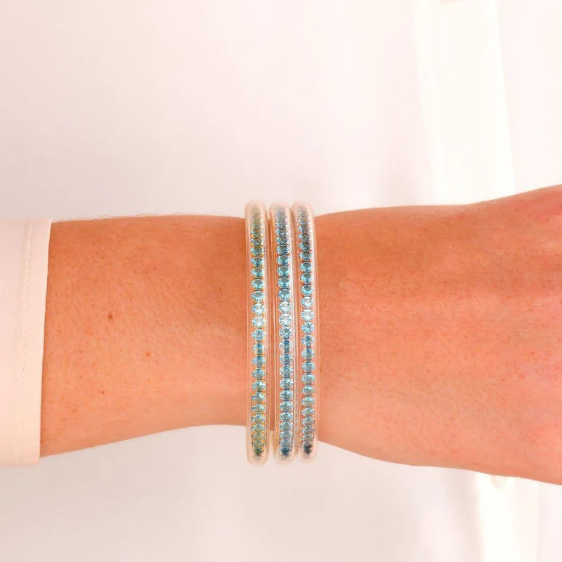 THREE QUEENS ALL WEATHER BANGLES® (AWB®) - AQUA medium PREORDER