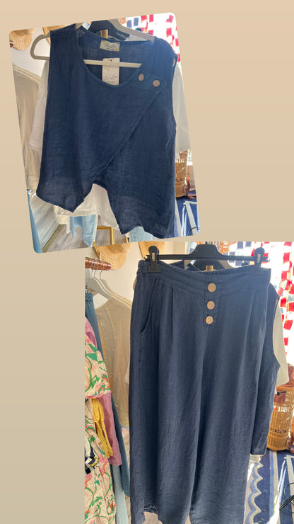 Katie Button Set in Navy