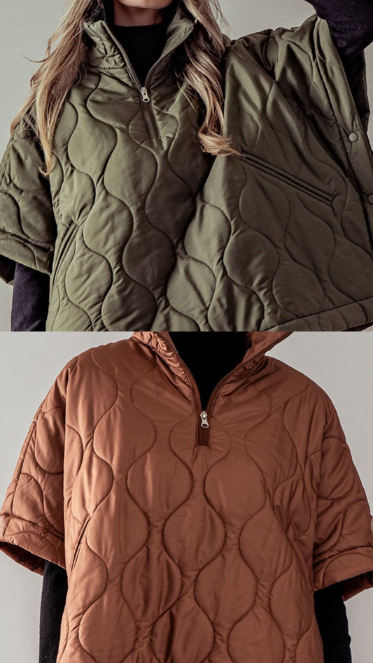 Quarter zip puffer Vest