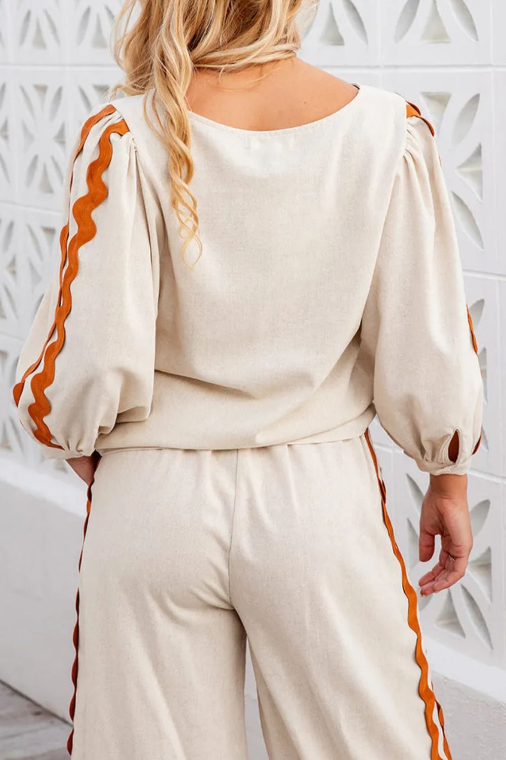 Round Neck Long Sleeve Top and Drawstring Pants Set PREORDER