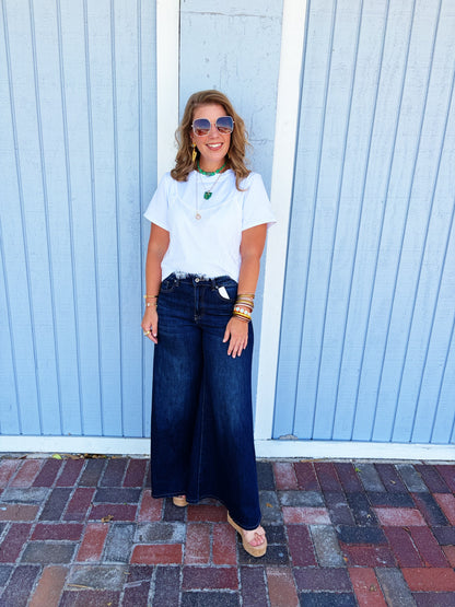 Linda Lace Layered Tee in White