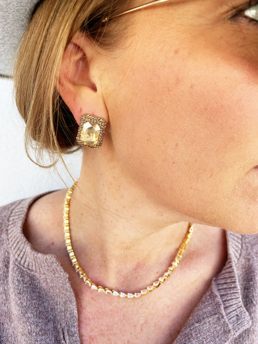 Emma Earrings in Taupe