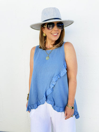 Scottie Top in Baby Blue