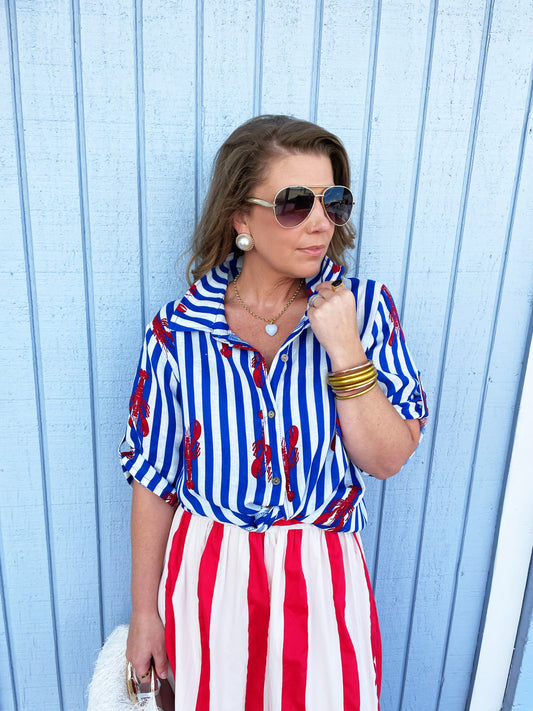 Lobster Blue Top