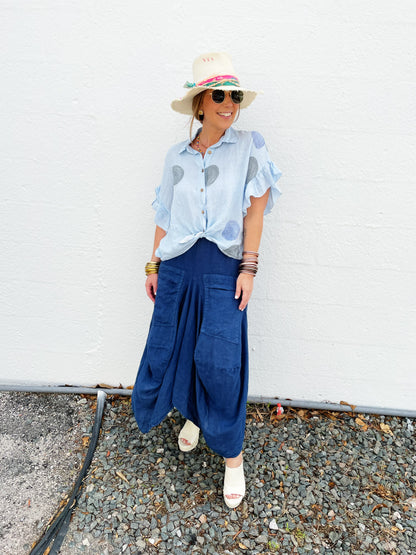 Phoebe Top in Light Blue