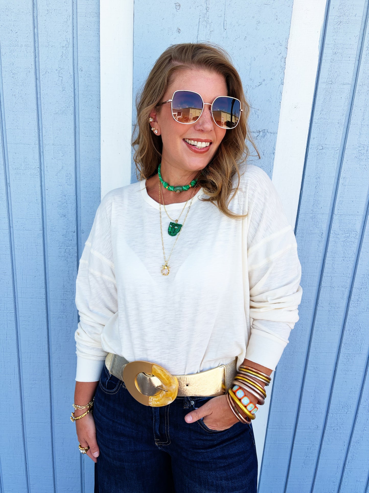 Cross Detail Open Back Long-sleeve Top