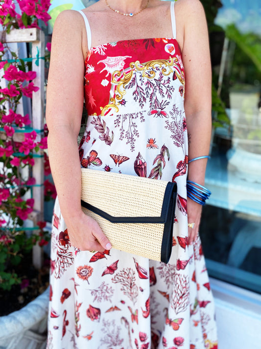 Beth Raffia Clutch