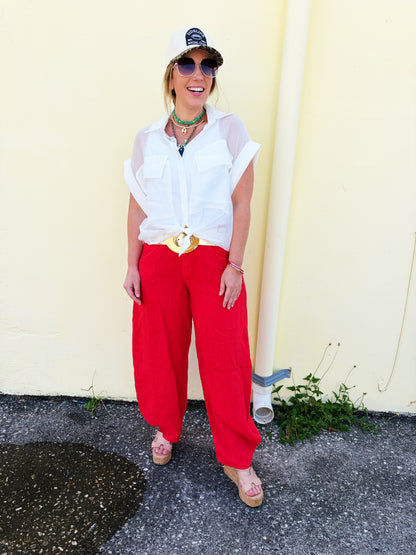 Balloon Linen Pants