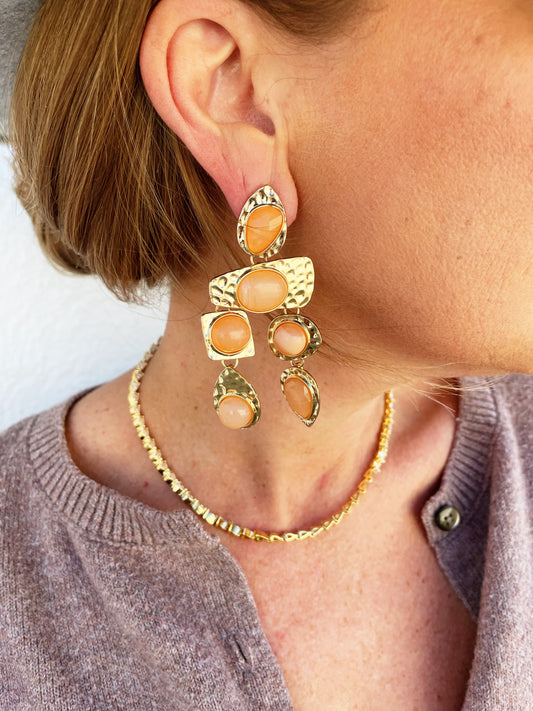 Rocco Earrings Peach