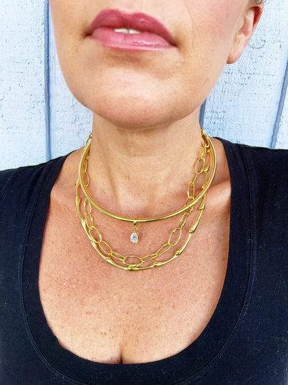 Pear Cut Necklace Cuff