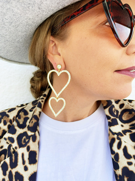 Double Heart Earrings *FINAL SALE