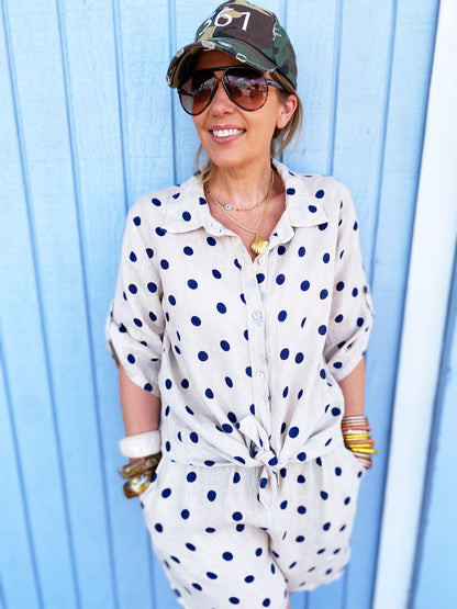 Paulette Polka Dot Top