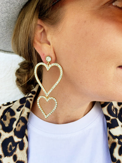 Double Heart Earrings *FINAL SALE