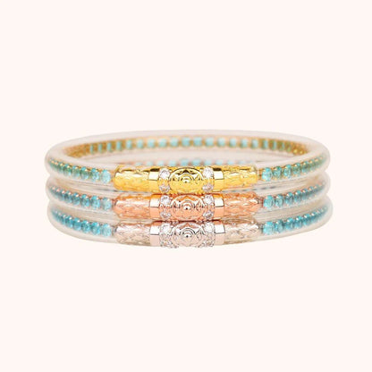 THREE QUEENS ALL WEATHER BANGLES® (AWB®) - AQUA medium PREORDER