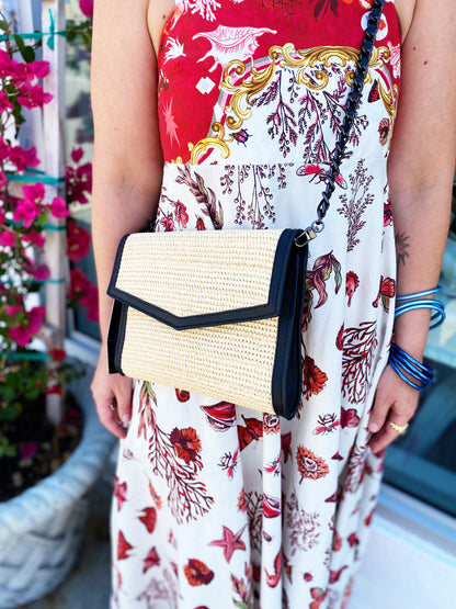 Beth Raffia Clutch