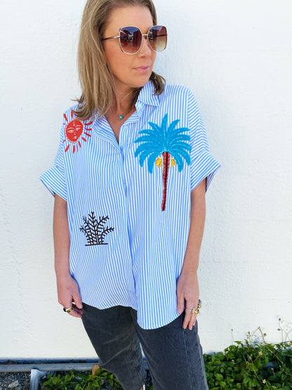 Ericka Top- Light Blue