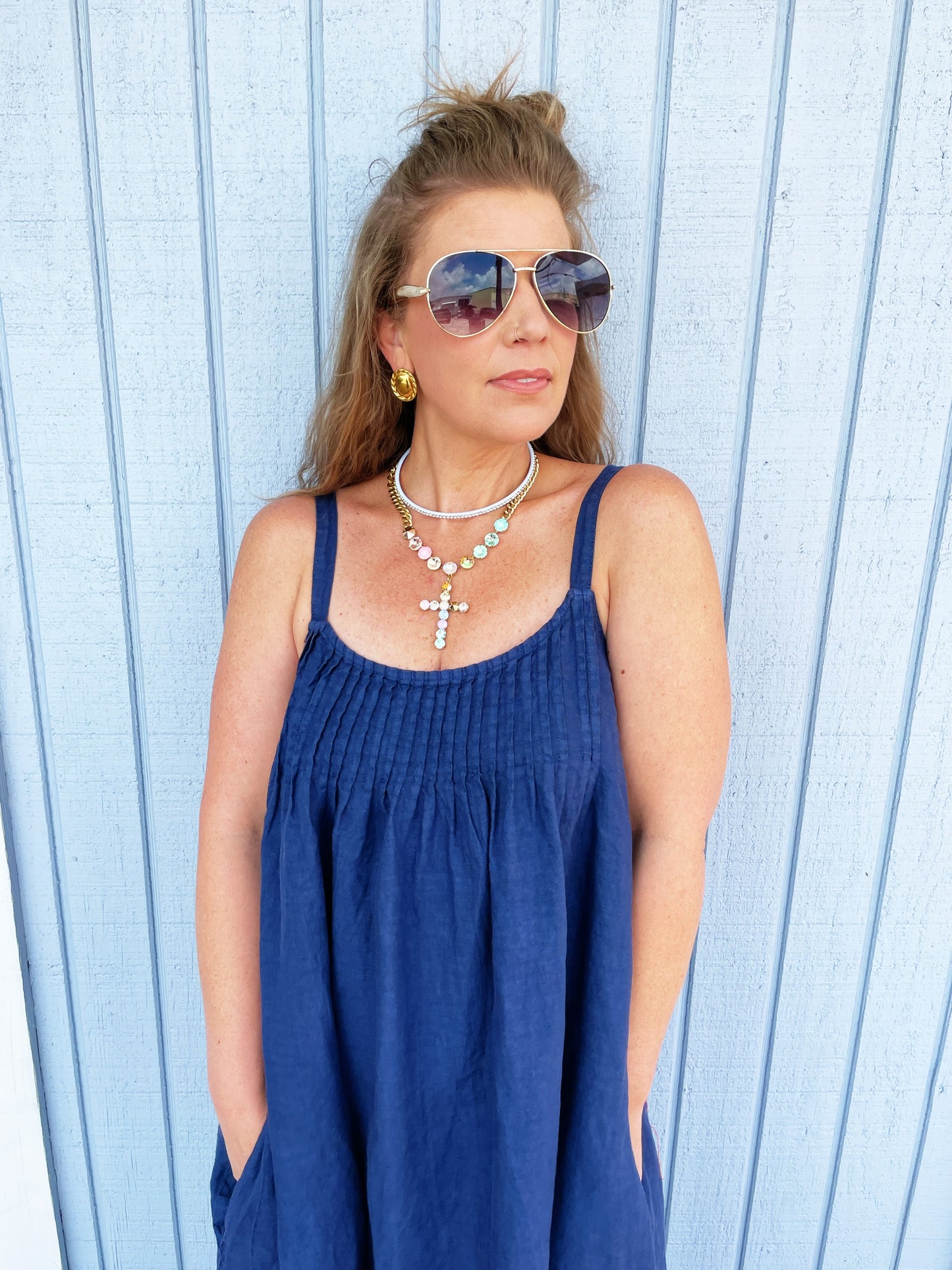 Maya Dress in Navy
