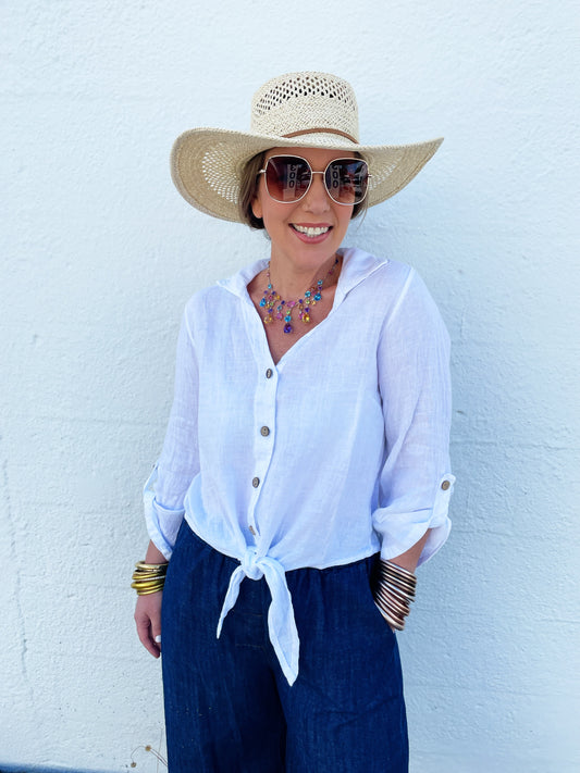 Lina Top in Crisp White