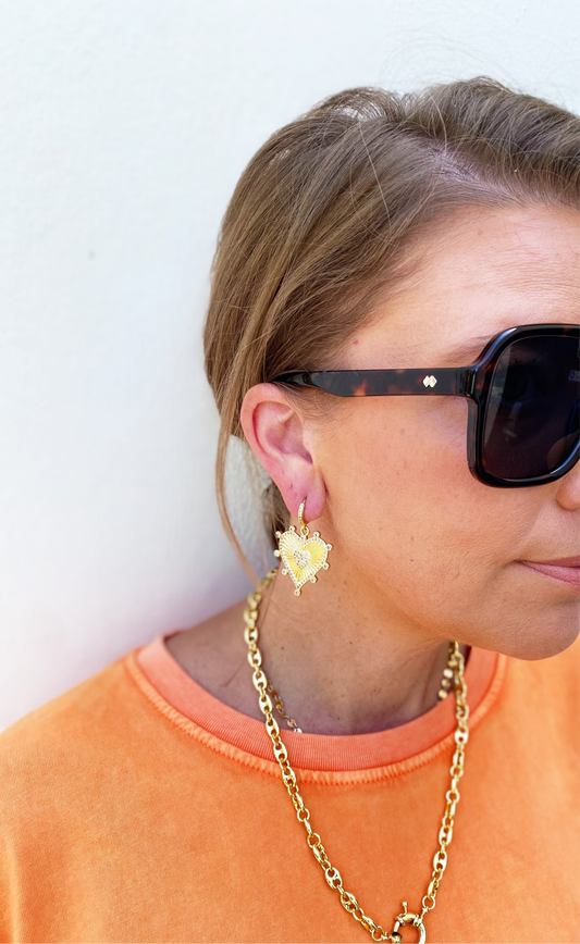 Cyrus Statement Heart Earrings