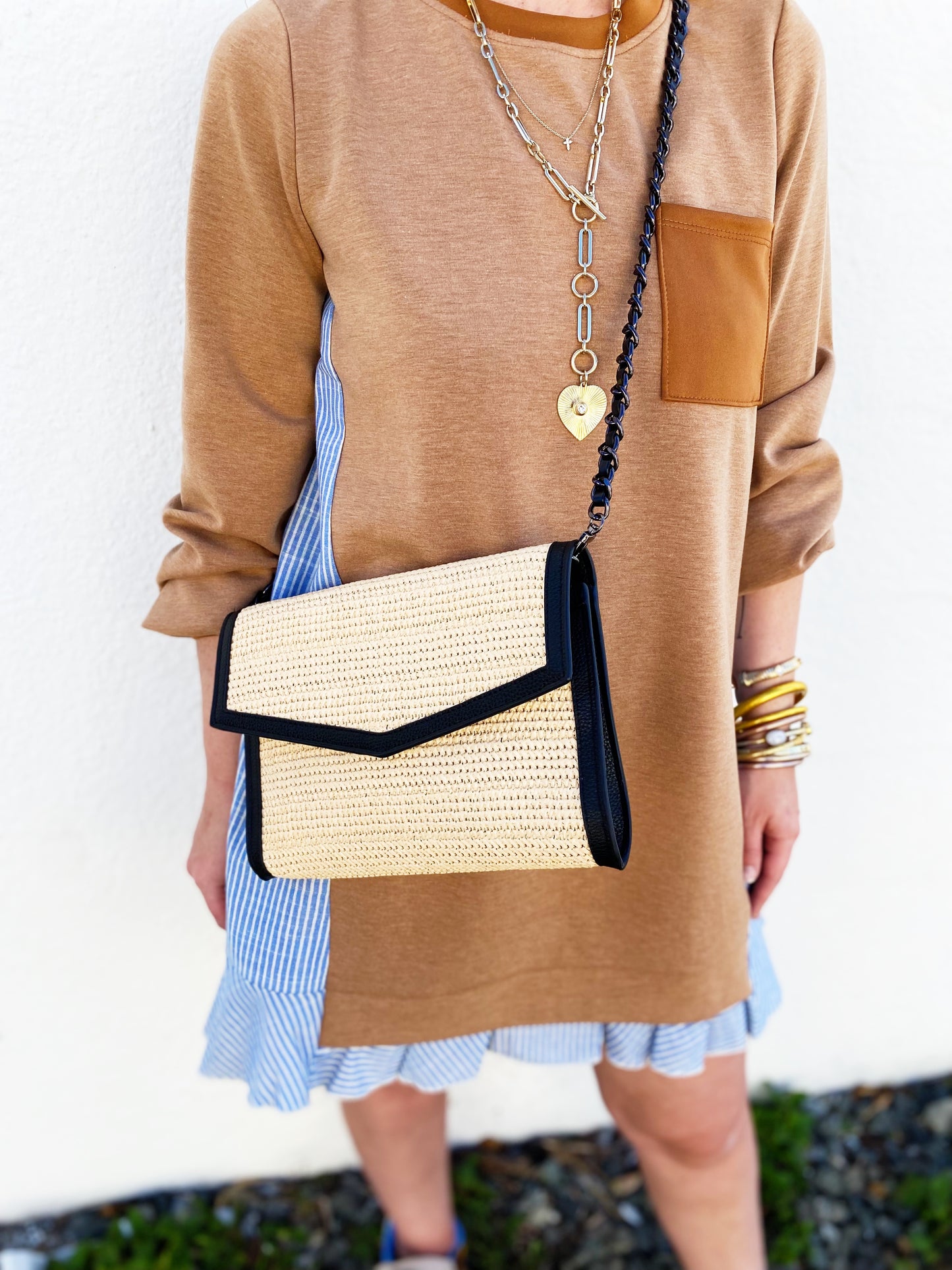 Beth Raffia Clutch