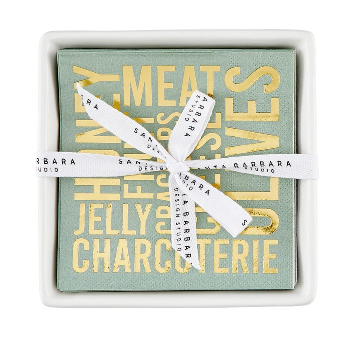 Ceramic Napkin Tray + Napkins - Charcuterie