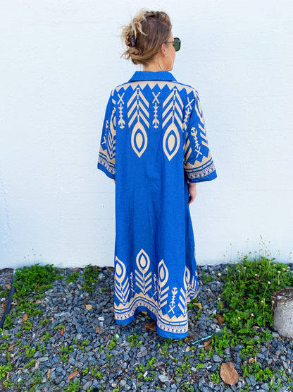 David Denim and Gold Dress