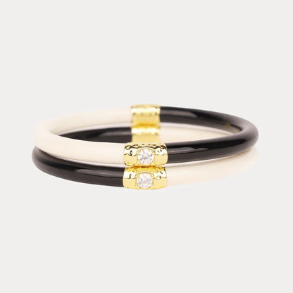 Black/Ivory Yin & Yang All Weather Bangles® (Awb®)