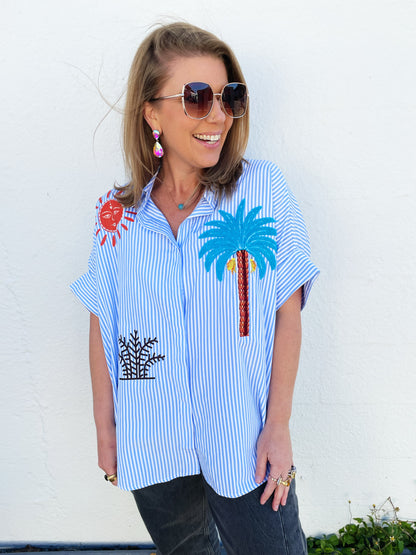 Ericka Top- Light Blue