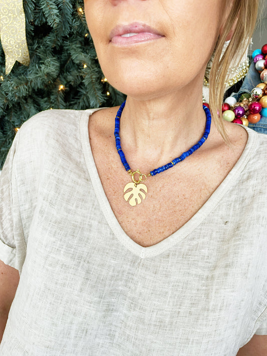 Lapis Puka Necklace