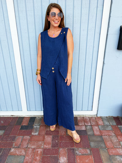 Katie Button Set in Navy