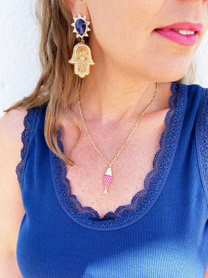 Pink Fishy Necklace FINAL SALE